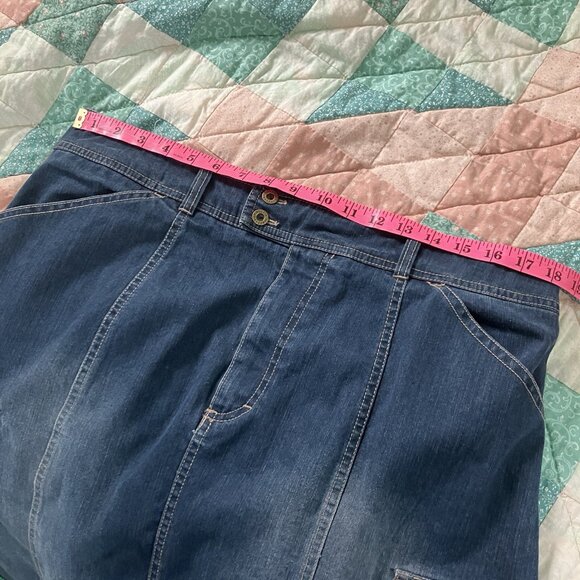 Y2K Gloria Vanderbilt Denim Maxi Skirt Missy Size 18 Cargo Pocket Long Blue - Picture 5 of 7